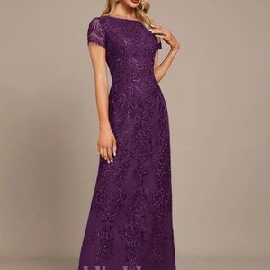 Evening Gown w/Sequins - Purple